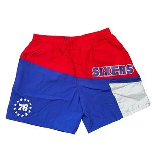 Mitchell & Ness 76ers Nylon Shorts XL Red Blue NBA Utility Streetwear Mens